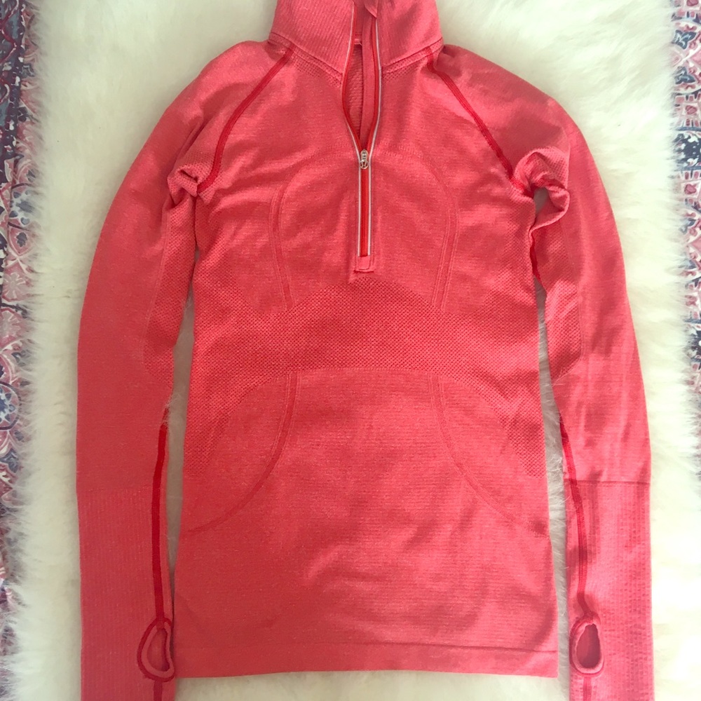 Red Lululemon Quarter Zip Size 4